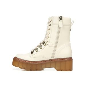 Circus by Sam Edelman Sanders Lace Up Boots in Ivory Size US 8